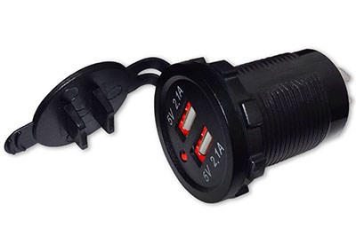 USB разъем двойной 2.1А+2.1А с красной подсветкой А53R А53R - фото 1609