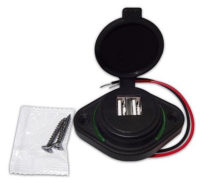 Овальный двойной USB 3.1А с зеленой подсветкой А76G А76G - фото 1619