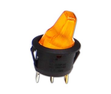 Переключатель KCD1-5-101NH (777Т) 3с 12в 10A желтый, ON-OFF KCD1-5-101NHY