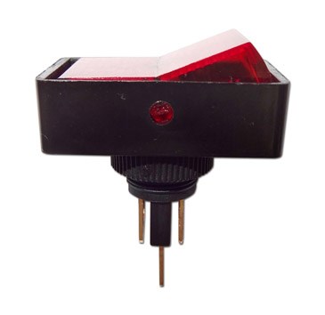 Переключатель клавишный ASW-11D 12V, 20A с красной подсветкой ON-OFF ASW-11Dк