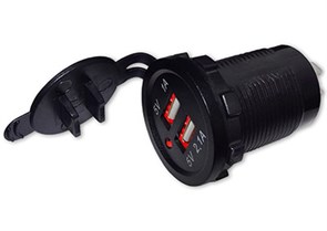USB разъем двойной 1А+2.1А с красной подсветкой A01R A01R