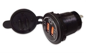 USB разъем двойной с красной подсветкой QC3.0 с сенсорной кнопкой A85RS