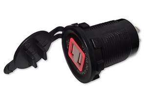 USB разъем двойной 3.1А с красной подсветкой А34R А34R