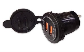 USB разъем двойной с зеленой подсветкой QC3.0 A85G