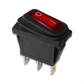 Переключатель влагозащищенный KCD3-101NW, 3с 12в, ON-OFF красный (791WL) KCD3-101NWR
