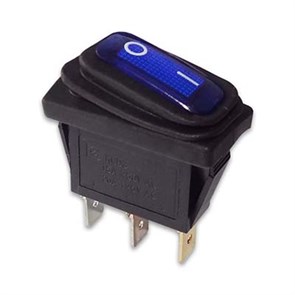 Переключатель влагозащищенный KCD3-101NW, 3с 12в, ON-OFF синий (791WL) KCD3-101NWB