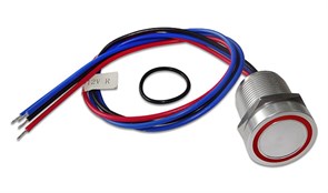 YD19-10E/L Кнопка антивандальная СЕНСОРНАЯ, ИМПУЛЬСНАЯ с подсветкой 12V Красная YD19-10E/LR