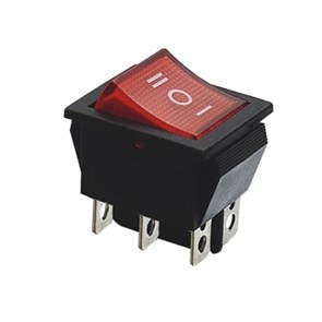 Переключатель KCD2-203N 6с 12в красный, ON-OFF-ON (аналог В-509) KCD2-203N