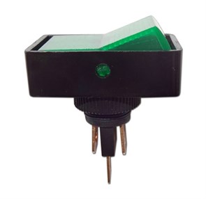 Переключатель клавишный ASW-11D 12V, 20A с зеленой подсветкой ON-OFF ASW-11Dз