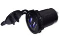 USB разъем двойной 1А+2.1А с синей подсветкой A01B A01B - фото 1446