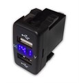USB разъем двойной 3.1А с вольтметром (С синей подсветкой) А77B А77B - фото 1604