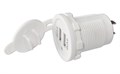 Белый USB разъем двойной с синей подсветкой QC3.0 2022091303 - фото 1630